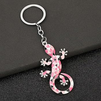 Ximimark 4pc Simulation Gecko Keychain For Men, Backpack